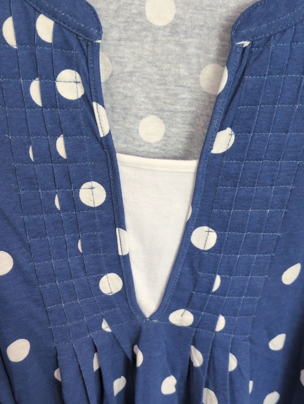 NWOT Woman Within Blue & White Polka Dot Layered Look Tunic - 3X 30/32 - Picture 4 of 6